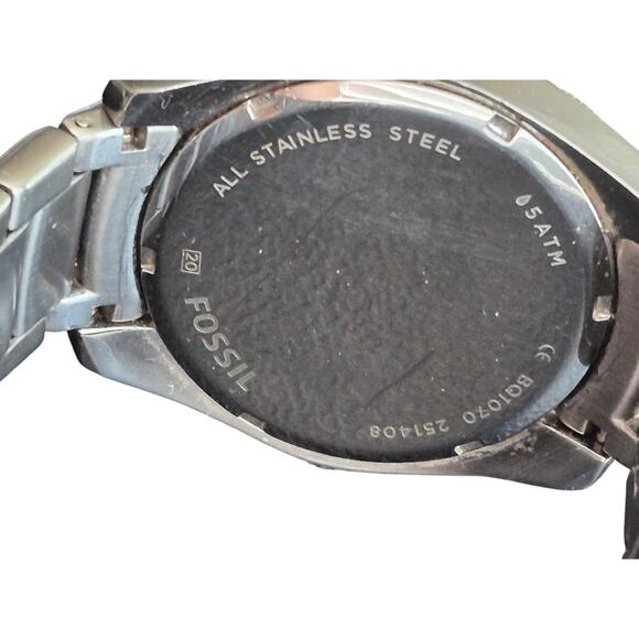 Fossil Ladies Watch BQ 1070 • 40 mm Pearl Dial • Day/Date • Original Band 5 ATM - Picture 5 of 8